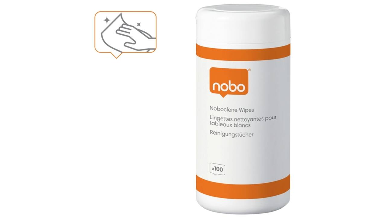 Whiteboardreiniger Nobo pot met 100 stuks