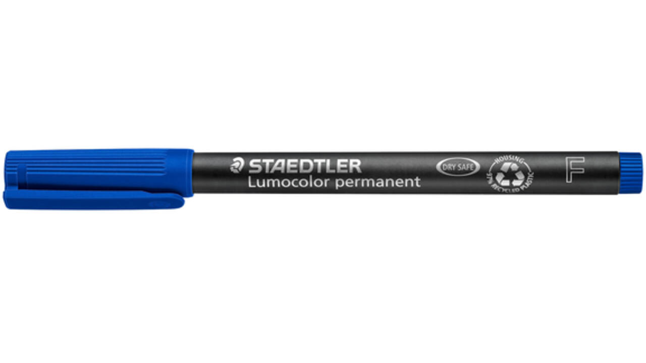 Viltstift Staedtler Lumocolor 318 permanent F blauw