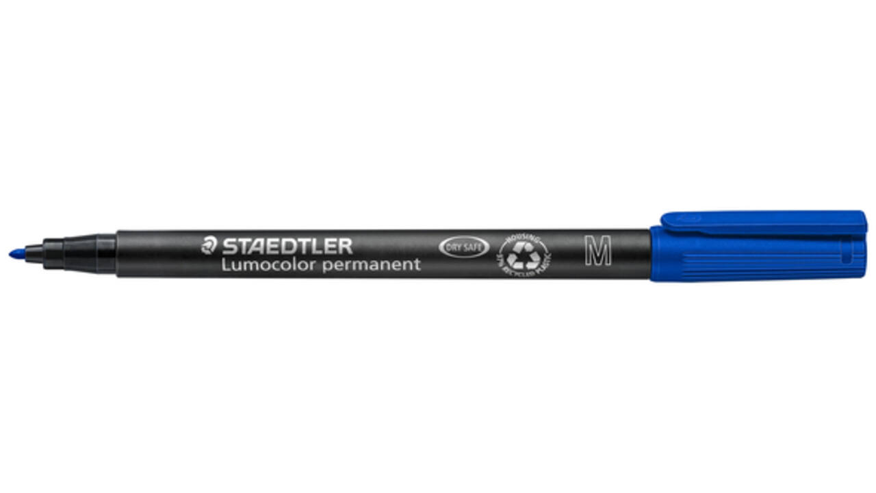 Viltstift Staedtler Lumocolor 317 permanent M blauw