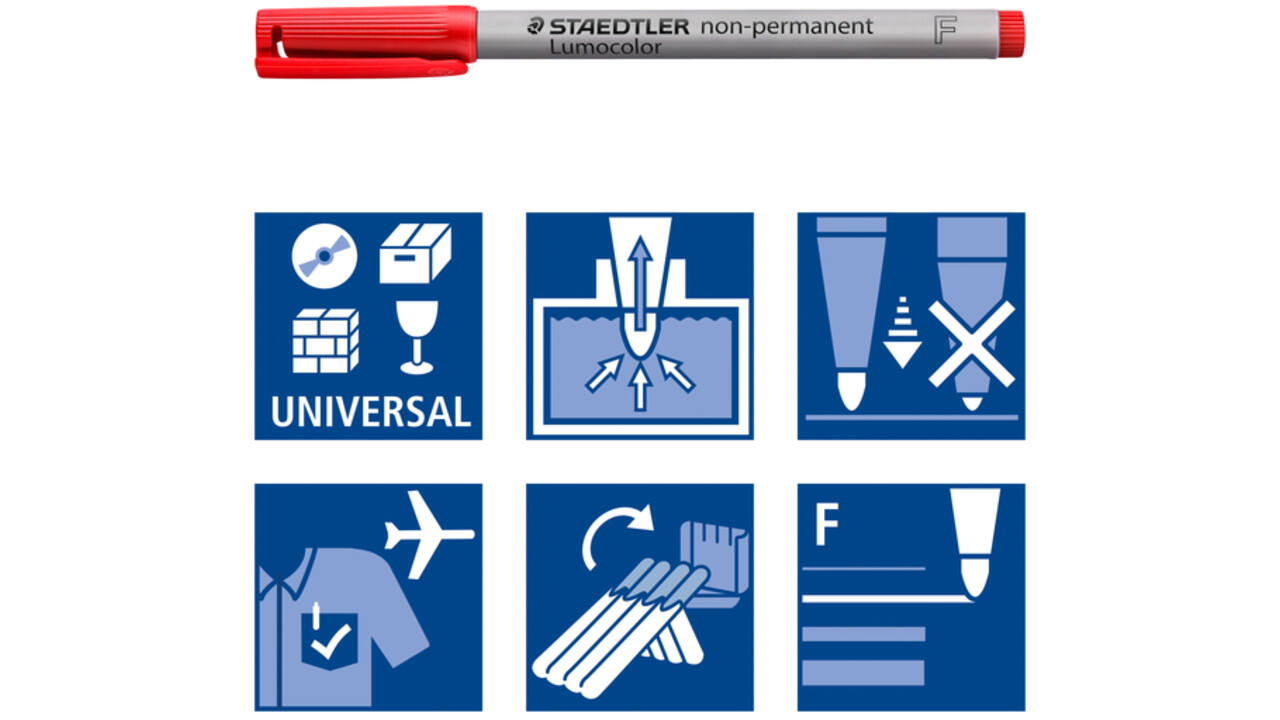 Viltstift Staedtler Lumocolor 316 non permanent F rood