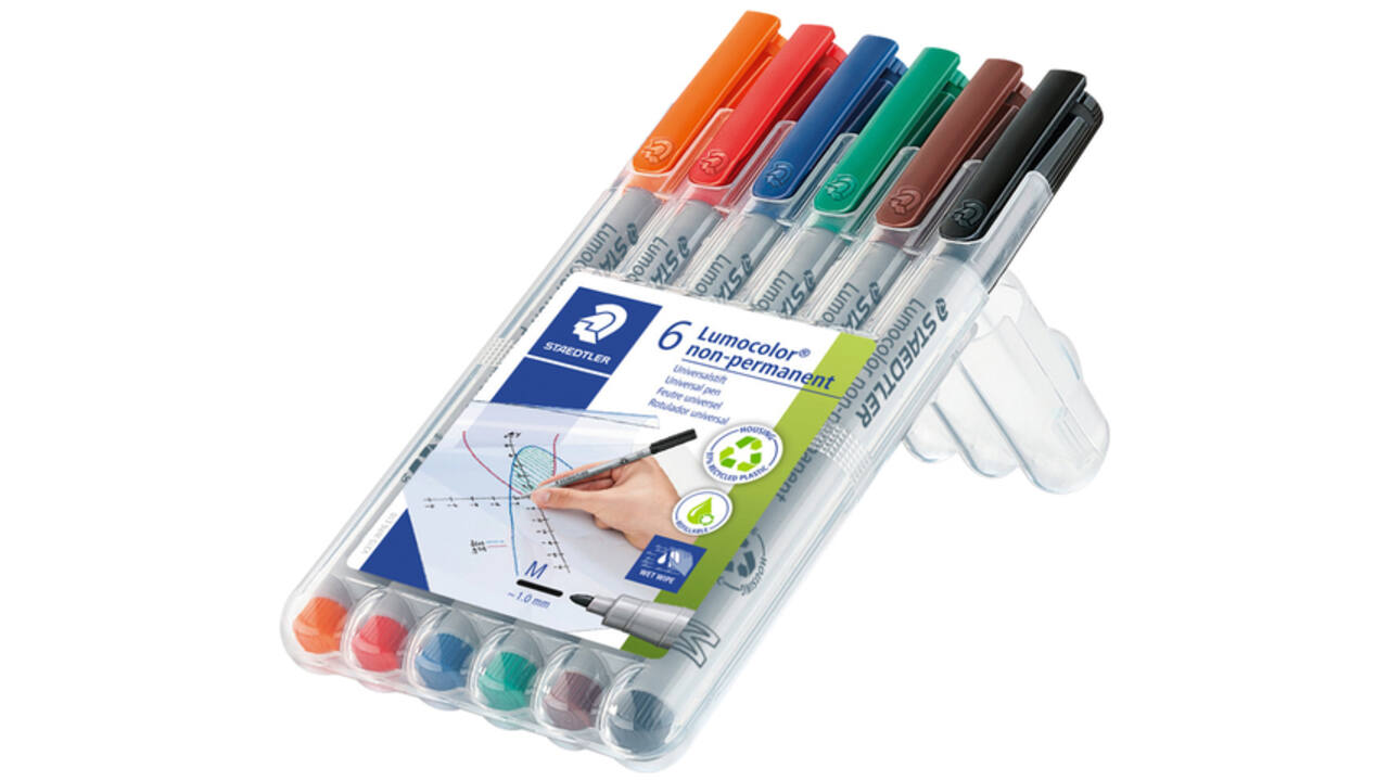 Viltstift Staedtler Lumocolor 315 non permanent M set à 6 stuks assorti