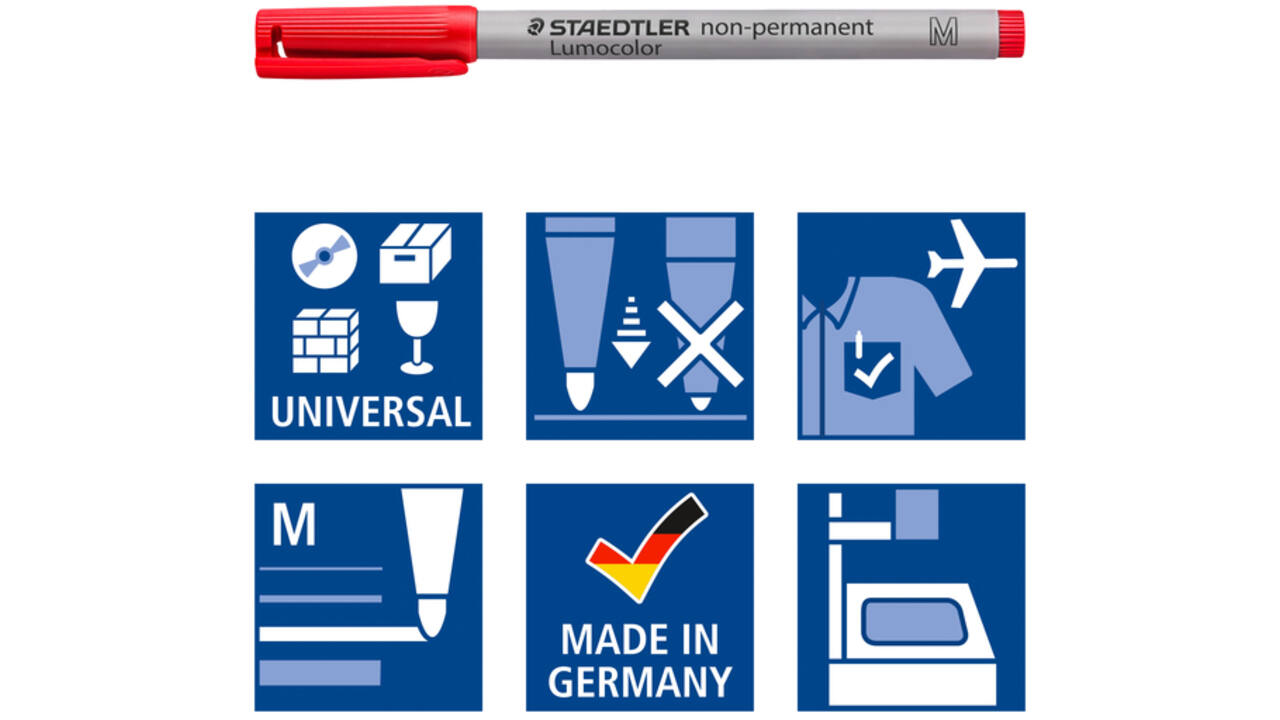 Viltstift Staedtler Lumocolor 315 non permanent M set à 4 stuks assorti