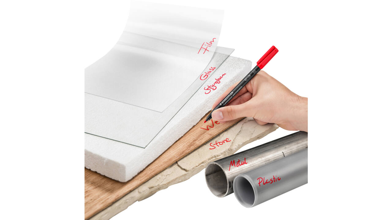 Viltstift Staedtler Lumocolor 317 permanent M set à 3 +1 stuk gratis
