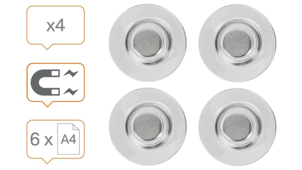 Glasbordmagneet Nobo extra sterk 32mm transparant