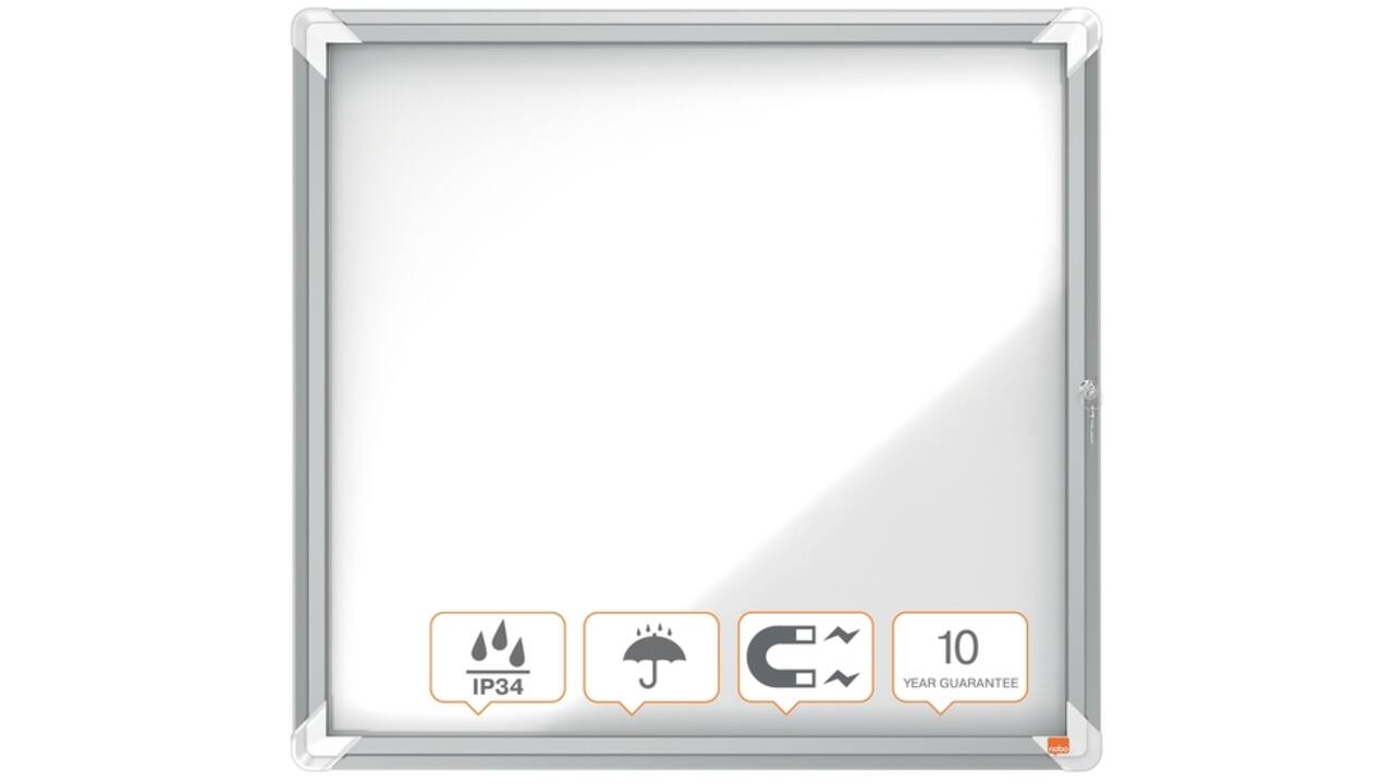 Buitenvitrine Nobo Premium Plus 6x A4 draaideur magnetisch