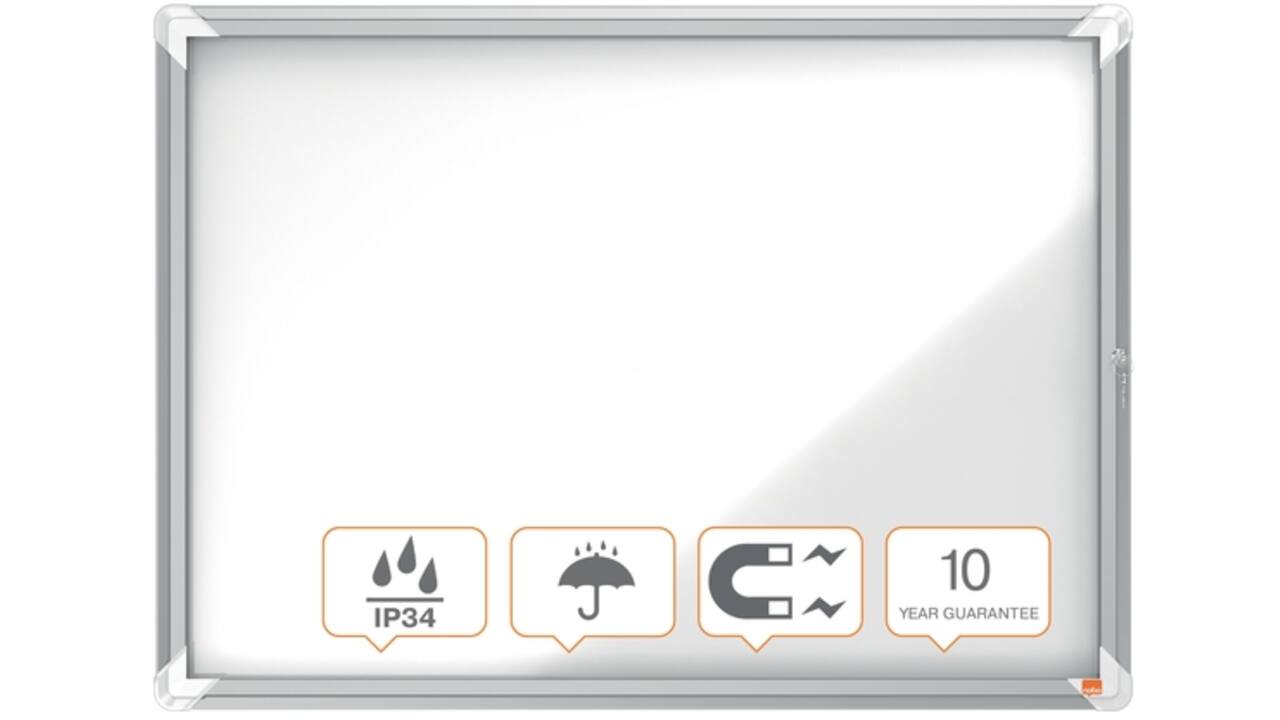 Buitenvitrine Nobo Premium Plus 8x A4 draaideur magnetisch