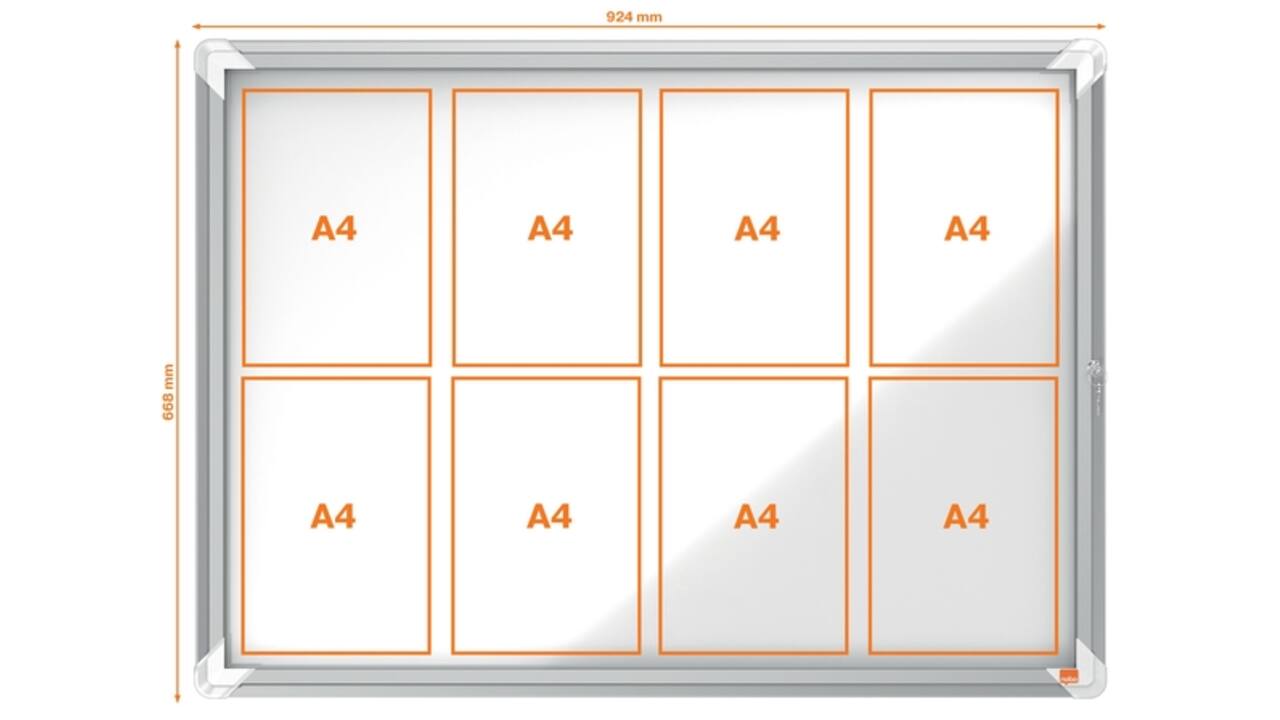 Buitenvitrine Nobo Premium Plus 8x A4 draaideur magnetisch