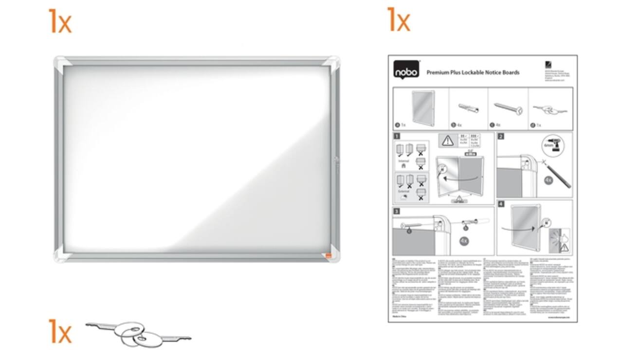 Buitenvitrine Nobo Premium Plus 9x A4 draaideur magnetisch