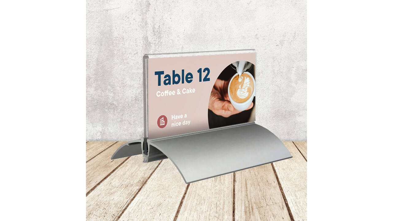 Tafelnaambord Europel 52x100mm acryl aluminium 2st