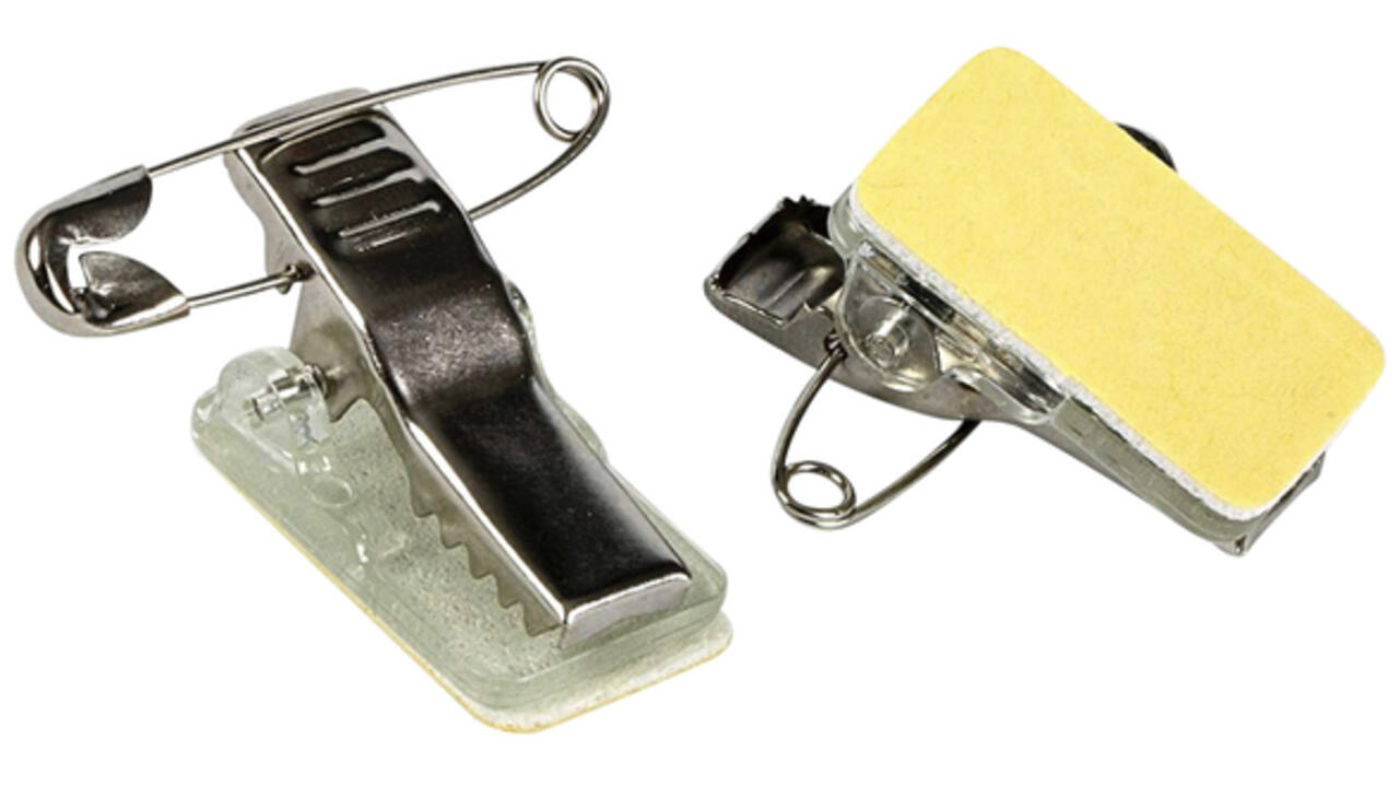 Clip met speld Europel zelfklevend voor badges