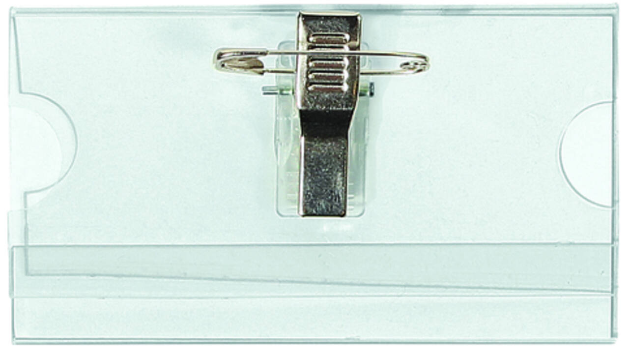 Badge Quantore met clip en speld 40x75mm
