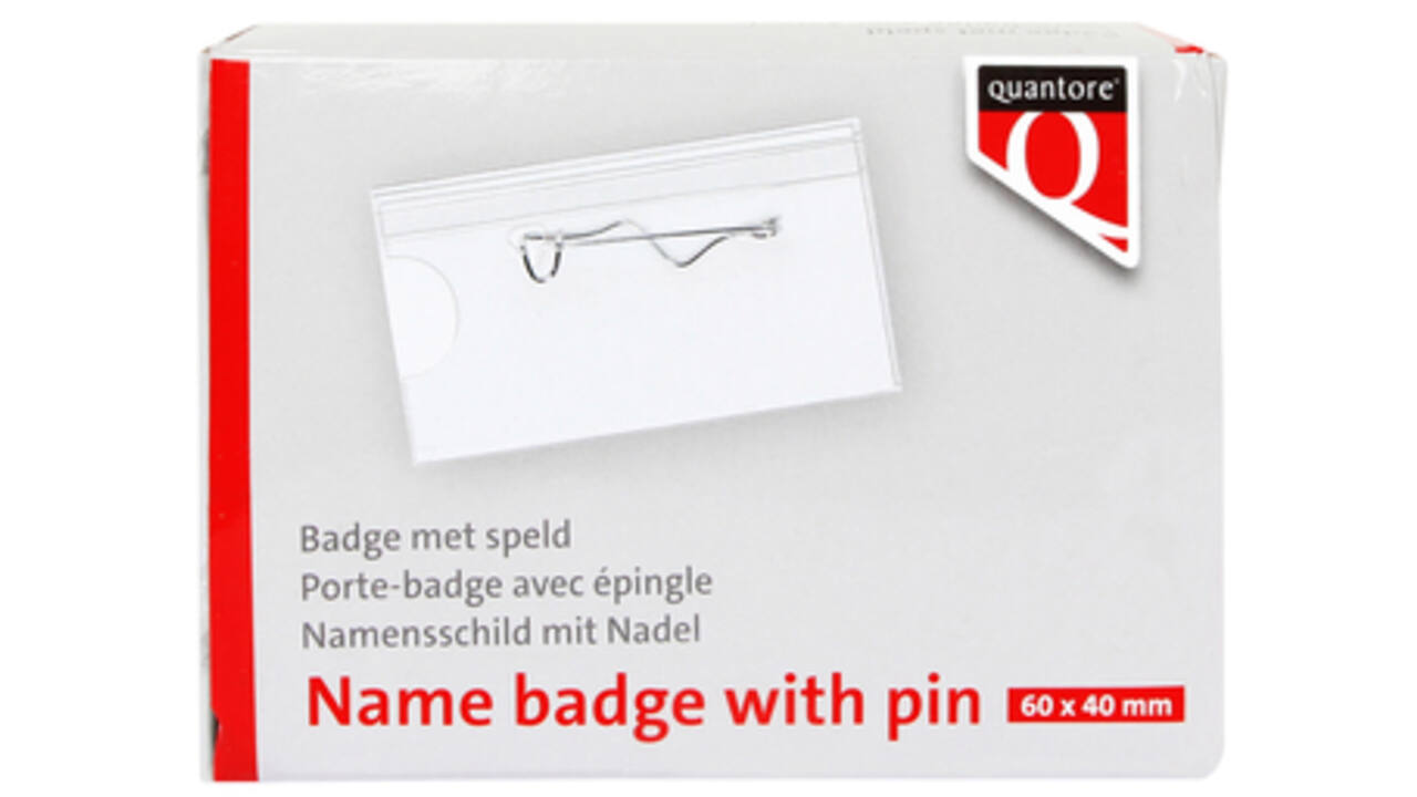 Badge Quantore met speld 40x60mm