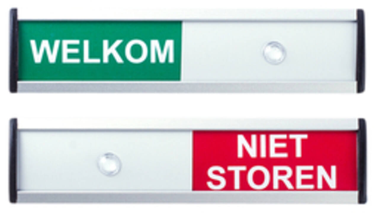 Infobord welkom/niet storen 125x30mm
