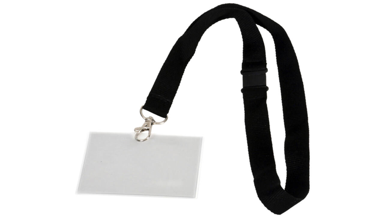Badge - pashouder Europel met koord 90x60mm