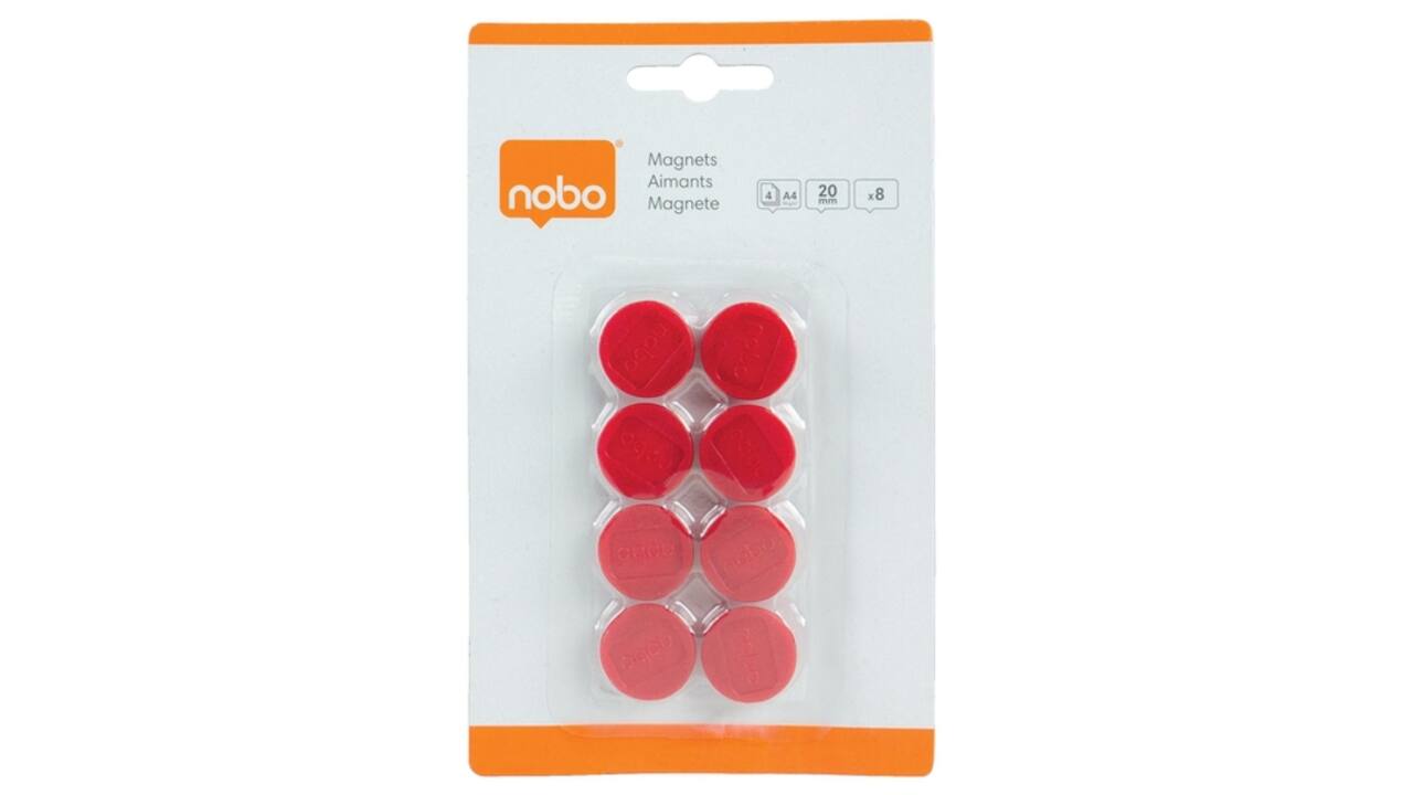 Magneet Nobo 20mm 120gr rood