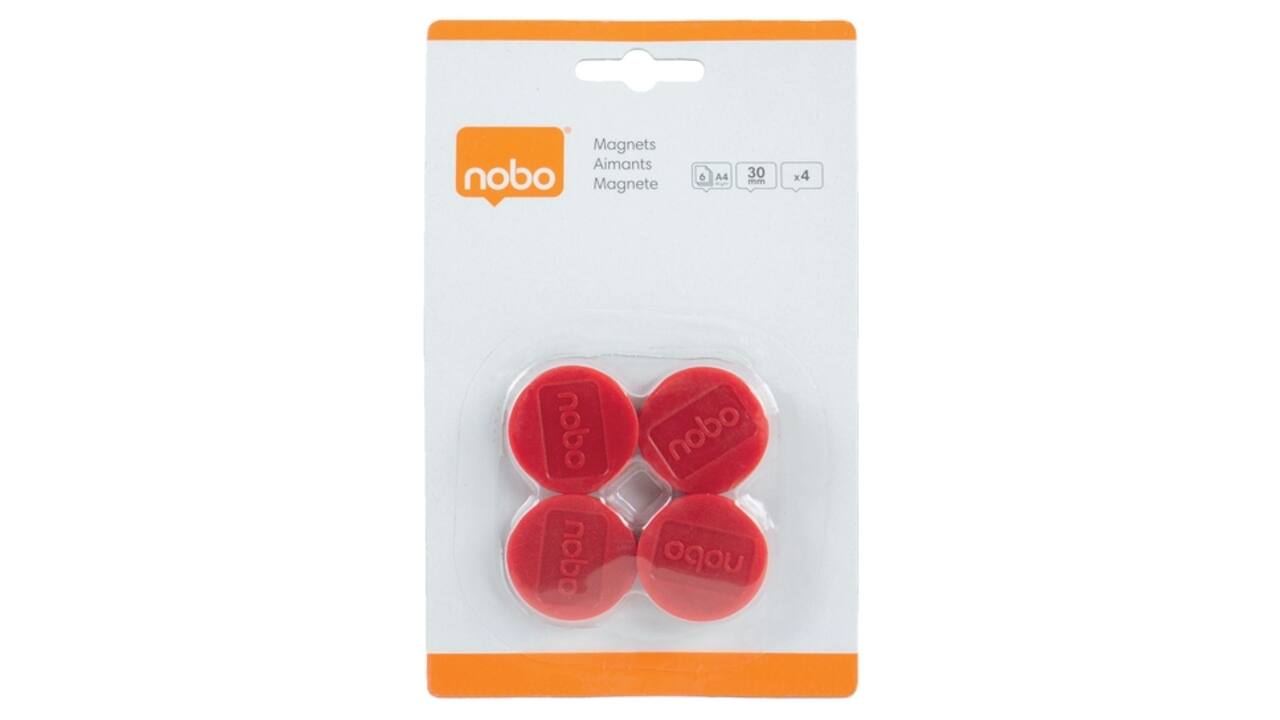 Magneet Nobo 30mm 700gr rood