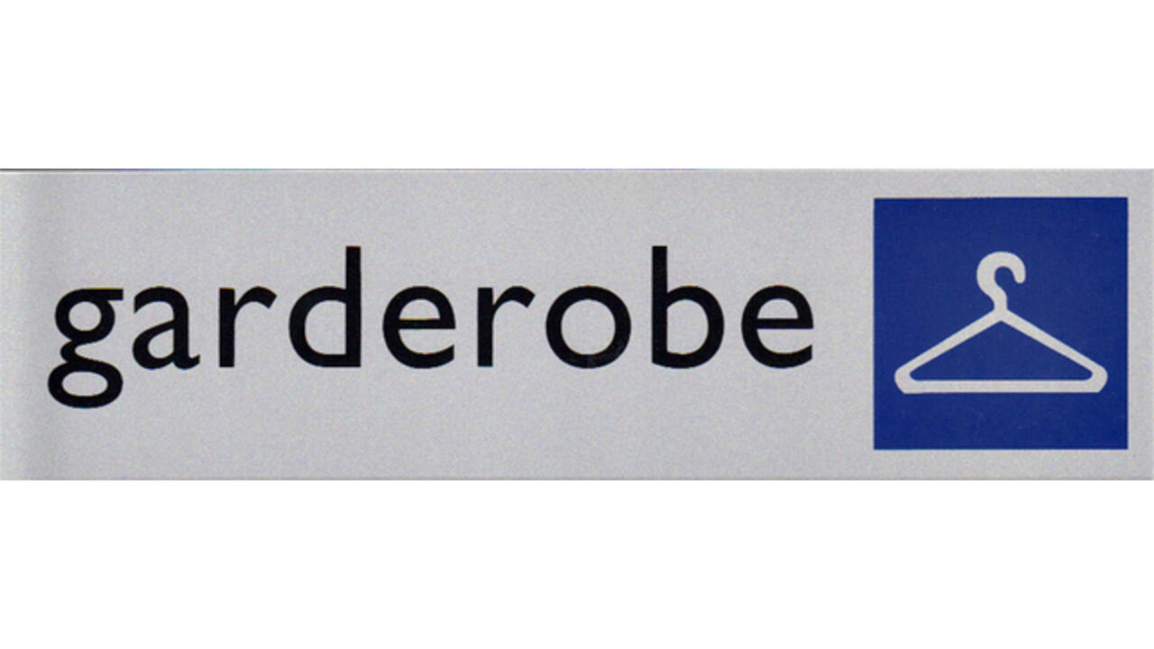 Infobord pictogram garderobe 165x44mm