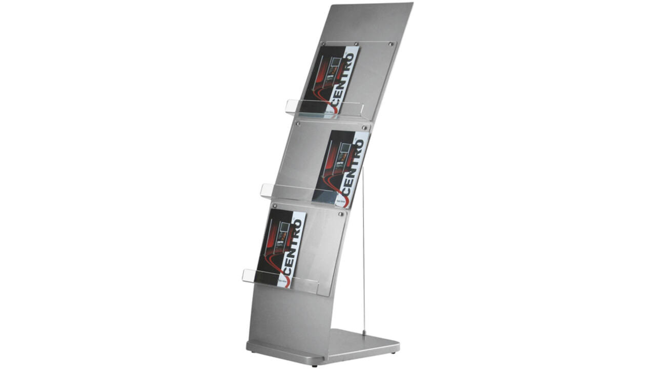 Folderstandaard OPUS 2 6xA4 gebogen wand
