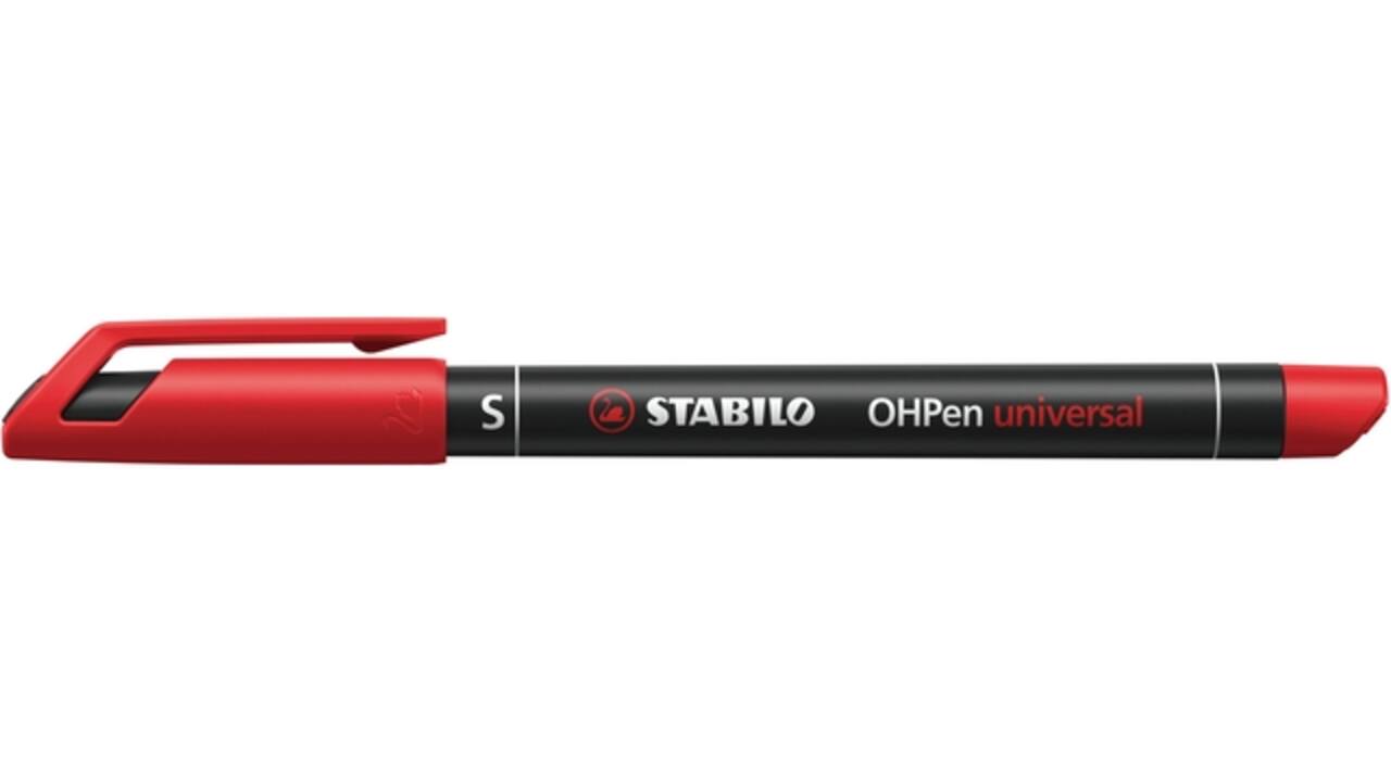 Viltstift STABILO OHpen 841/40 permanent rond superfijn rood