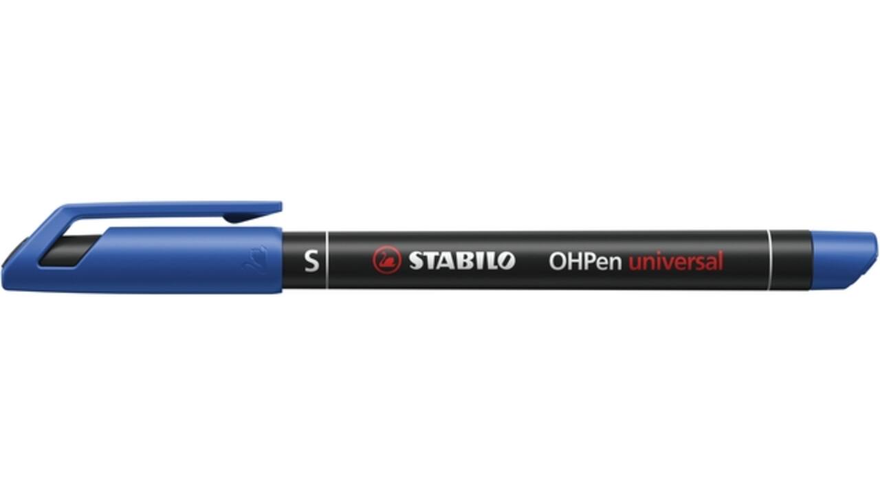 Viltstift STABILO OHpen 841/41 permanent rond superfijn blauw