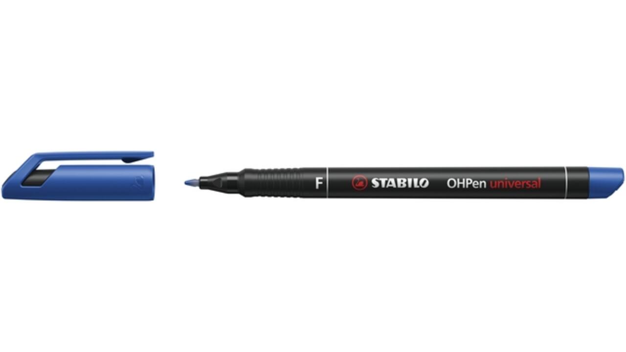 Viltstift STABILO OHpen 842/41 permanent rond fijn blauw