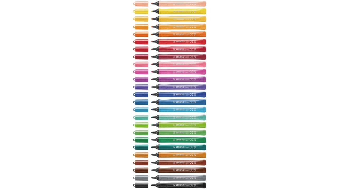 Viltstift STABILO Cappi 168/12 Arty medium assorti etui à 12 stuks