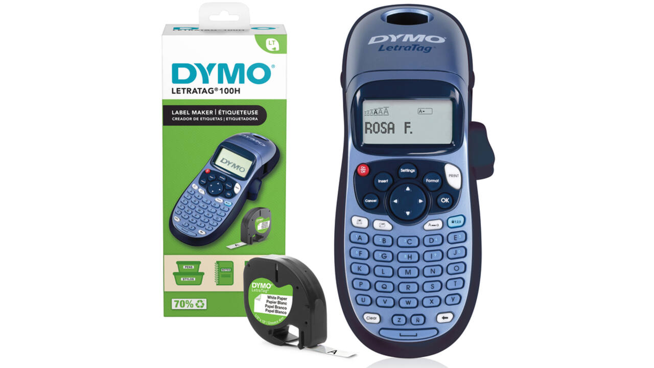 Labelprinter Dymo LetraTag 100H draagbaar abc 12mm blauw