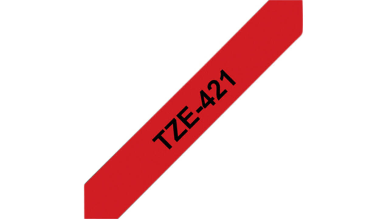 Labeltape Brother P-touch TZE-421 9mm zwart op rood