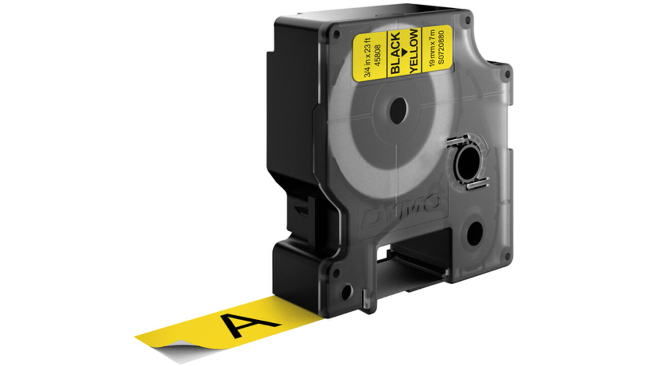 Labeltape Dymo LabelManager D1 polyester 19mm zwart op geel