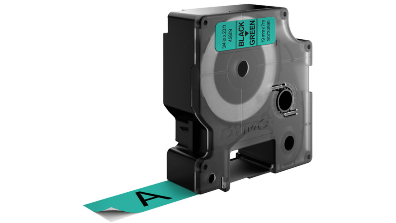 Labeltape Dymo LabelManager D1 polyester 19mm zwart op groen