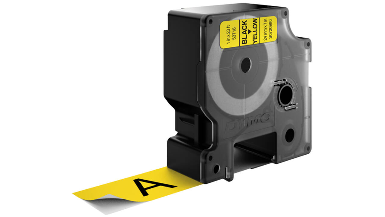 Labeltape Dymo LabelManager D1 polyester 24mm zwart op geel