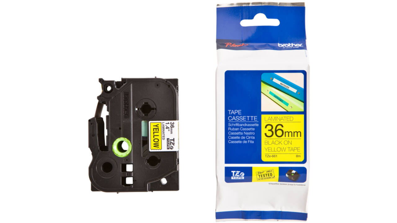 Labeltape Brother P-touch TZE-661 36mm zwart op geel