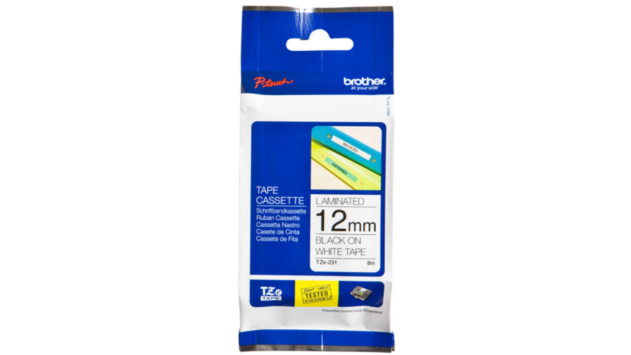 Labeltape Brother P-touch TZE-231 12mm zwart op wit