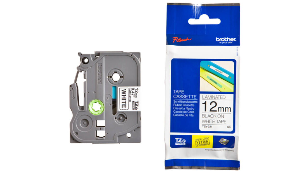 Labeltape Brother P-touch TZE-231 12mm zwart op wit