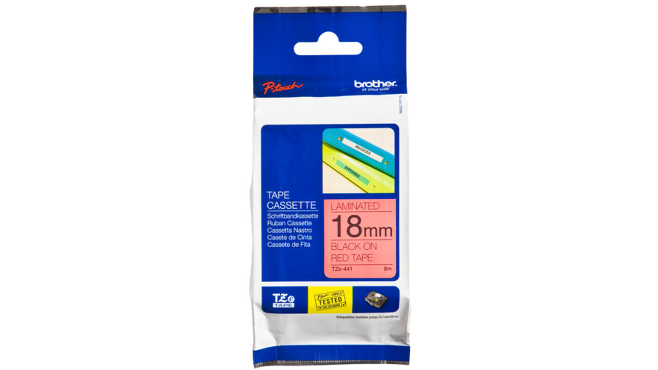 Labeltape Brother P-touch TZE-441 18mm zwart op rood