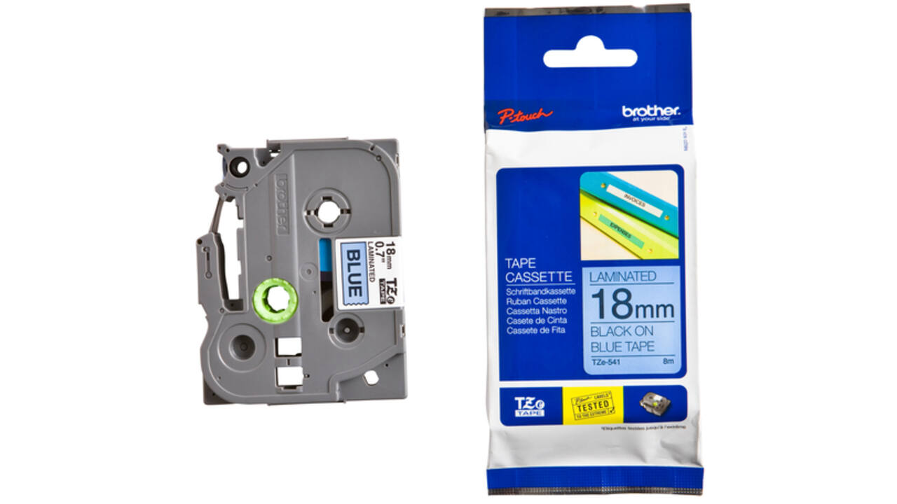Labeltape Brother P-touch TZE-541 18mm zwart op blauw