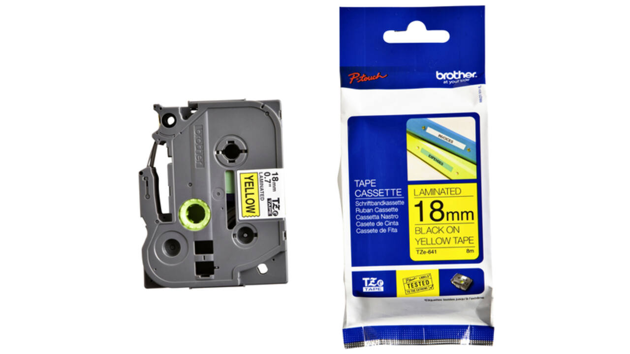 Labeltape Brother P-touch TZE-641 18mm zwart op geel