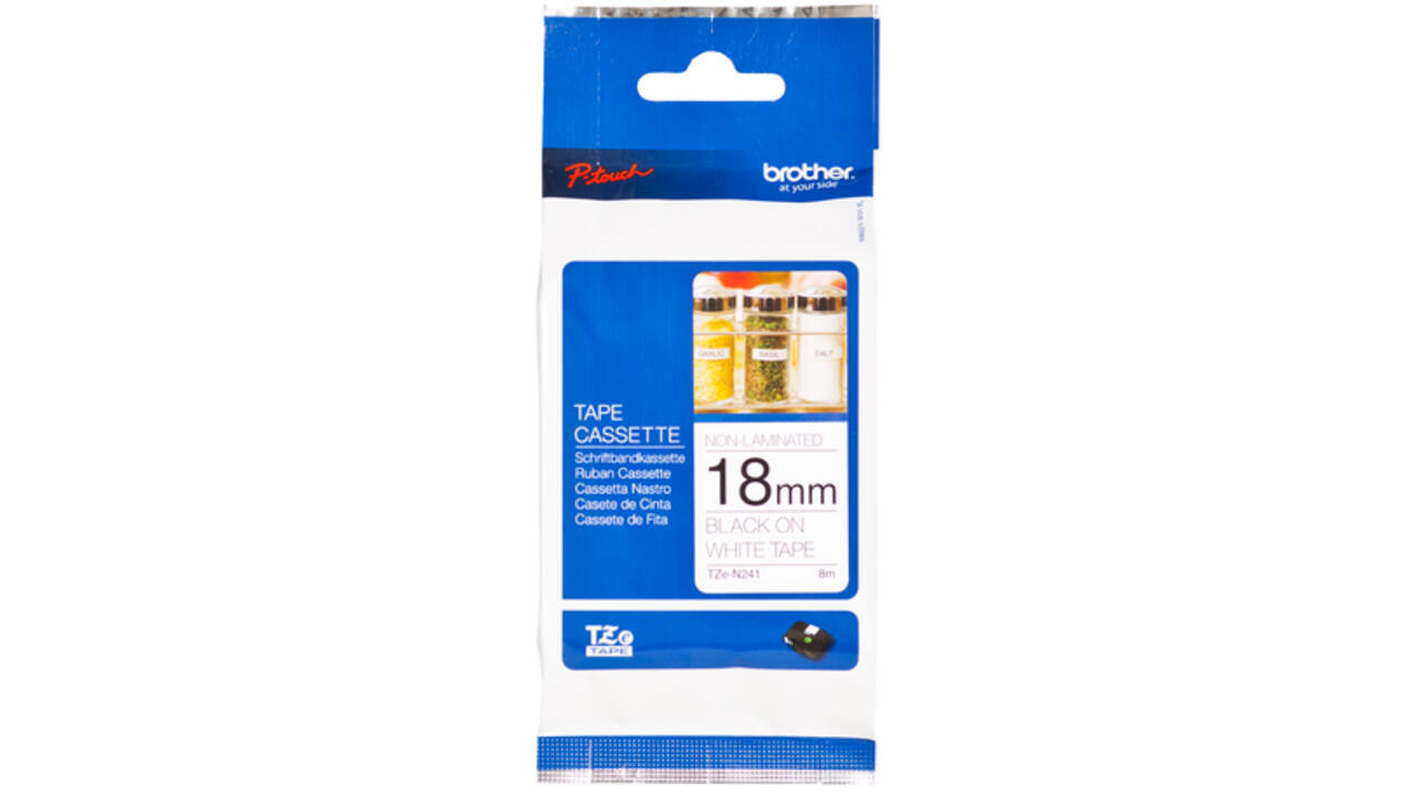 Labeltape Brother P-touch TZE-N241 18mm zwart op wit