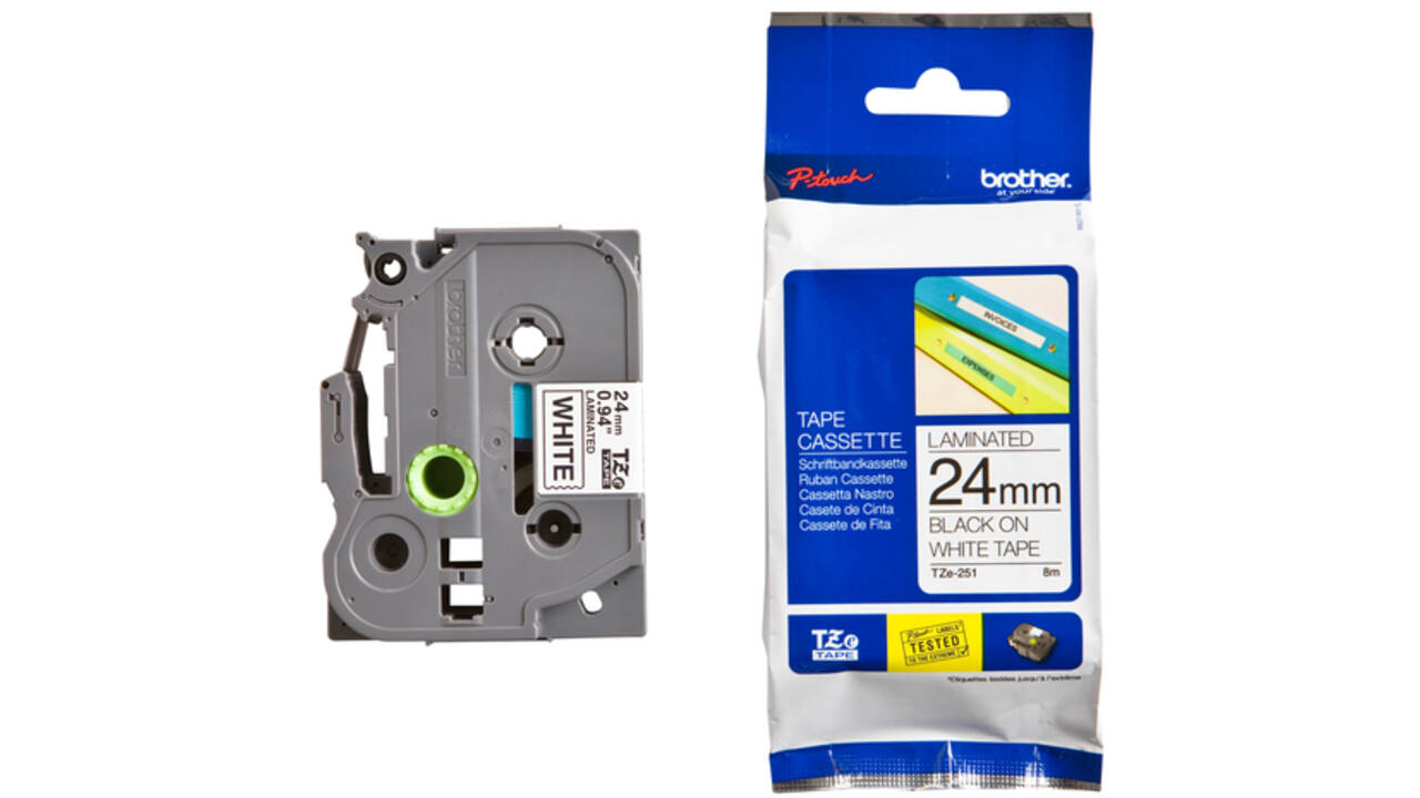 Labeltape Brother P-touch TZE-251 24mm zwart op wit