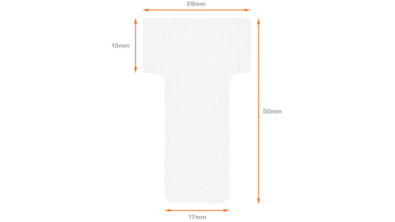 Planbord T-kaart Nobo nr 1 16mm wit 100 stuks
