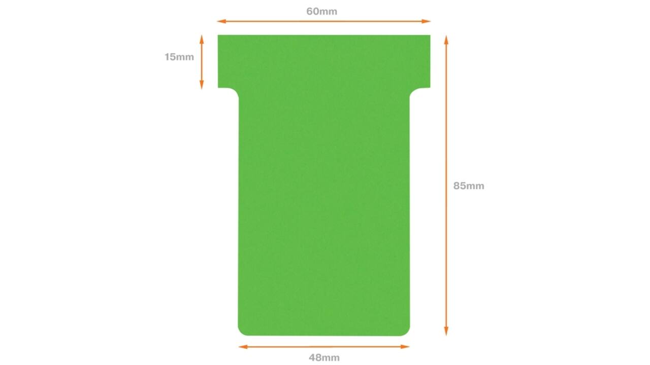 T-kaart Nobo nr.2 48mm groen 100 stuks