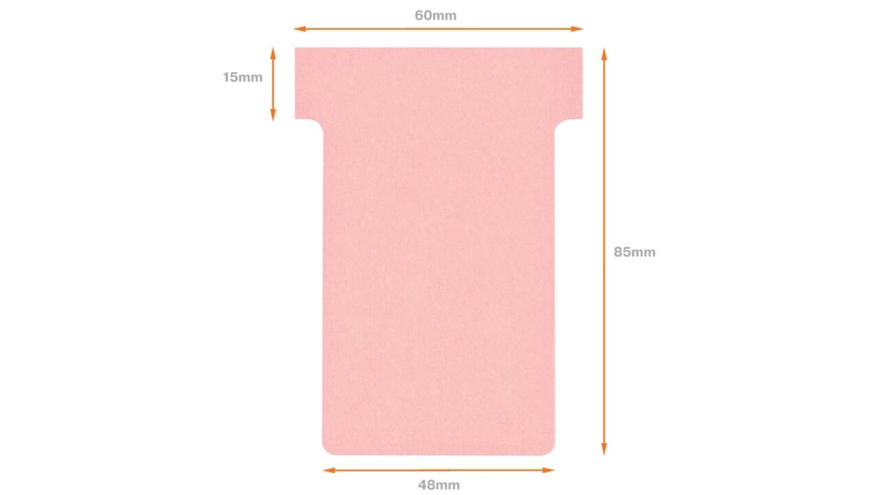 T-kaart Nobo nr.2 48mm roze 100 stuks