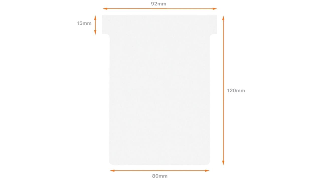T-kaart Nobo nr.3 80mm wit 100 stuks