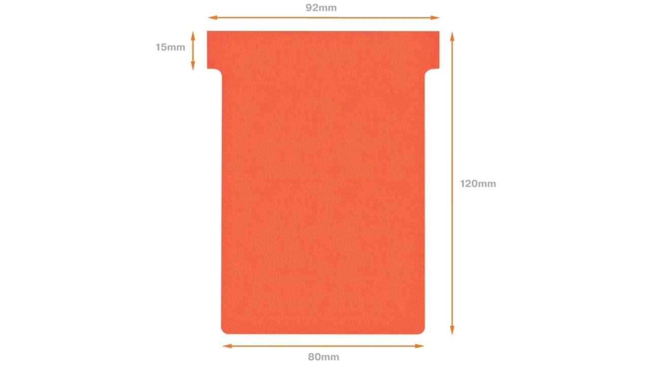T-kaart Nobo nr.3 80mm rood 100 stuks
