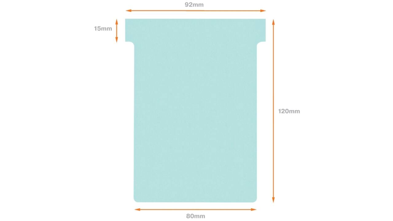 T-kaart Nobo nr.3 80mm blauw 100 stuks