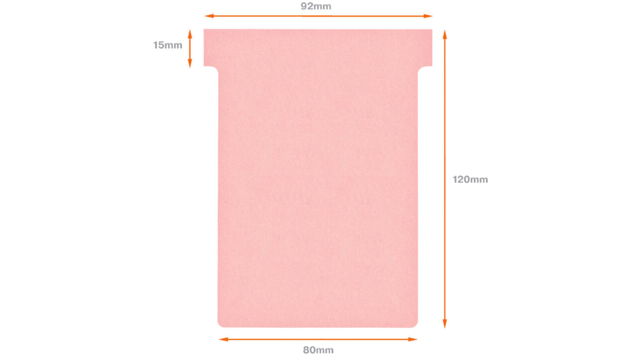 Planbord T-kaart Nobo nr 3 80mm roze 100 stuks