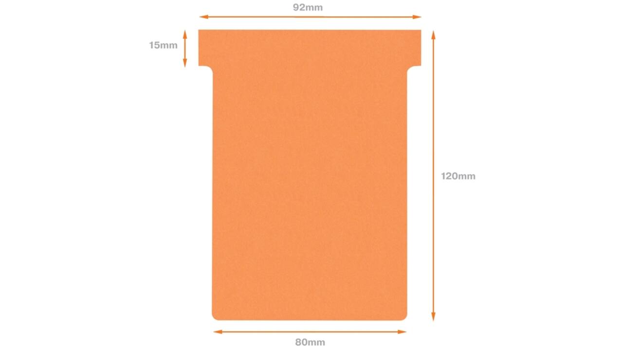 T-kaart Nobo nr.3 80mm oranje 100 stuks
