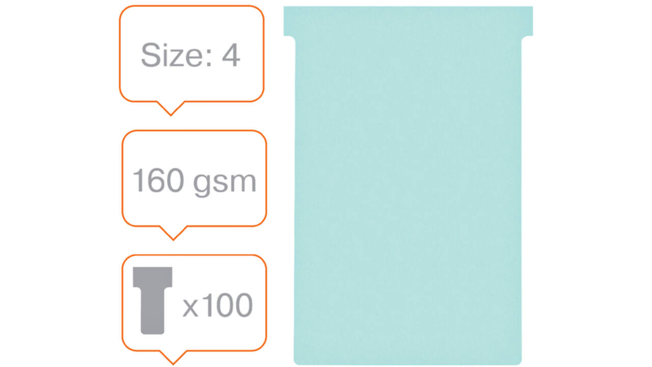 Planbord T-kaart Nobo nr 4 112mm blauw 100 stuks