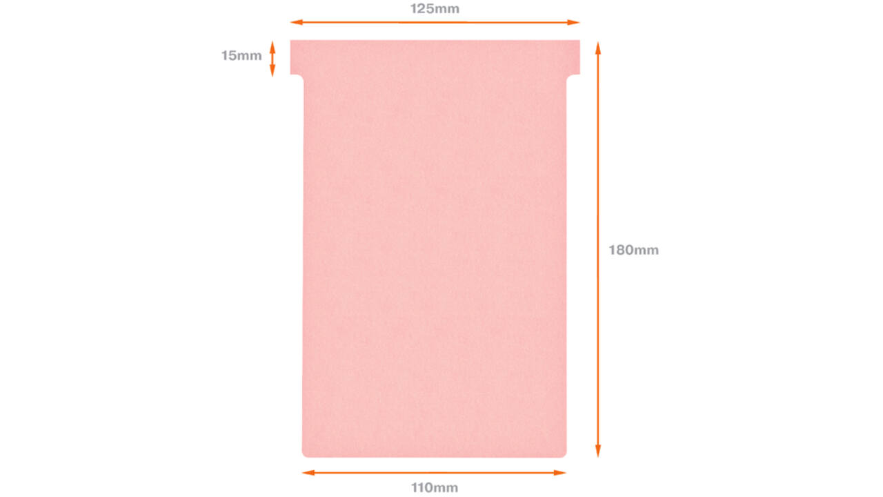 Planbord T-kaart Nobo nr 4 112mm roze 100 stuks