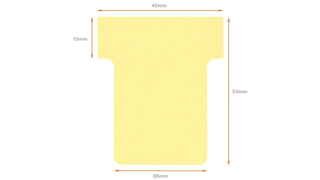 T-kaart Nobo nr. 1.5 36mm geel 100 stuks